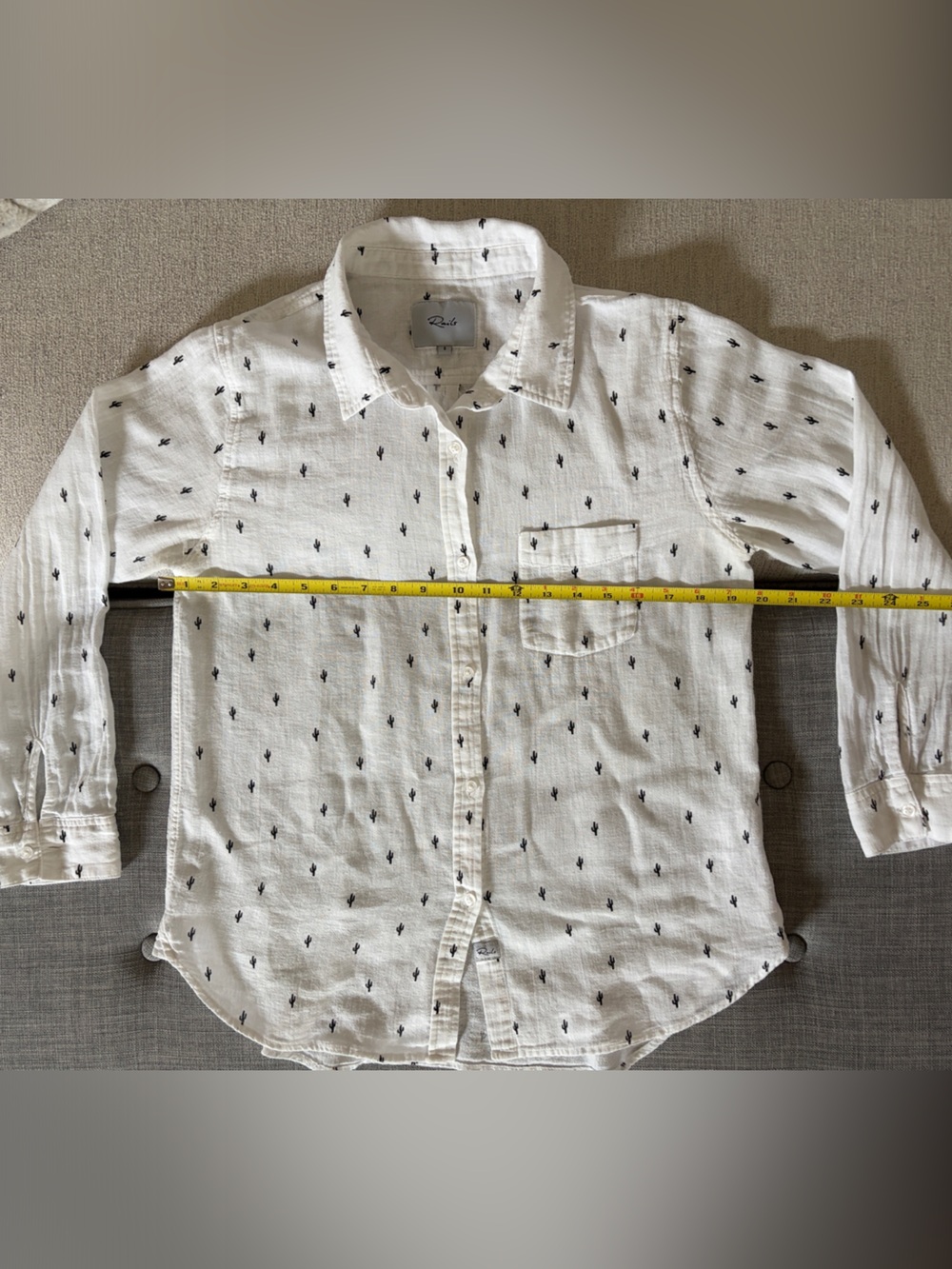Rails White Button-Down Shirt with Black Cactus Print - Picture 5 of 12